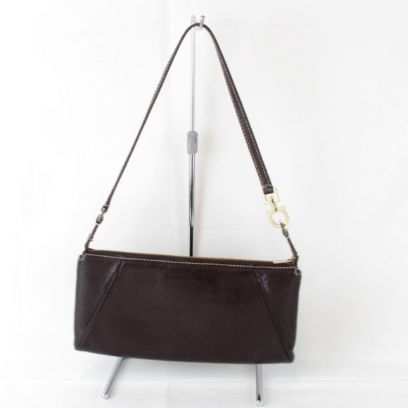Salvatore Ferragamo Shoulder Bag Leather Brown Women's